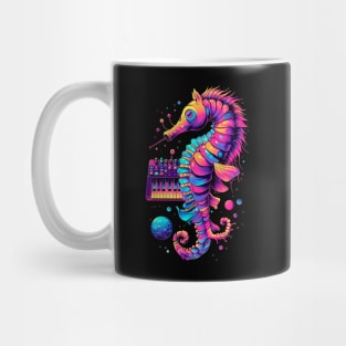 Synthwave Seahorse Serenade Mug